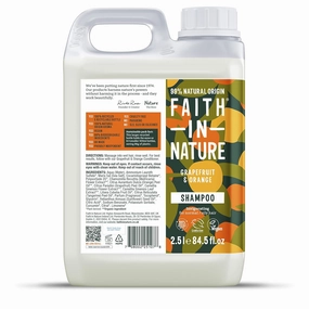 FAITH IN NATURE Natural Shampoo - Vegan & Cruelty Free, No SLS or Parabens - 84.5 fl oz, Grapefruit & Orange