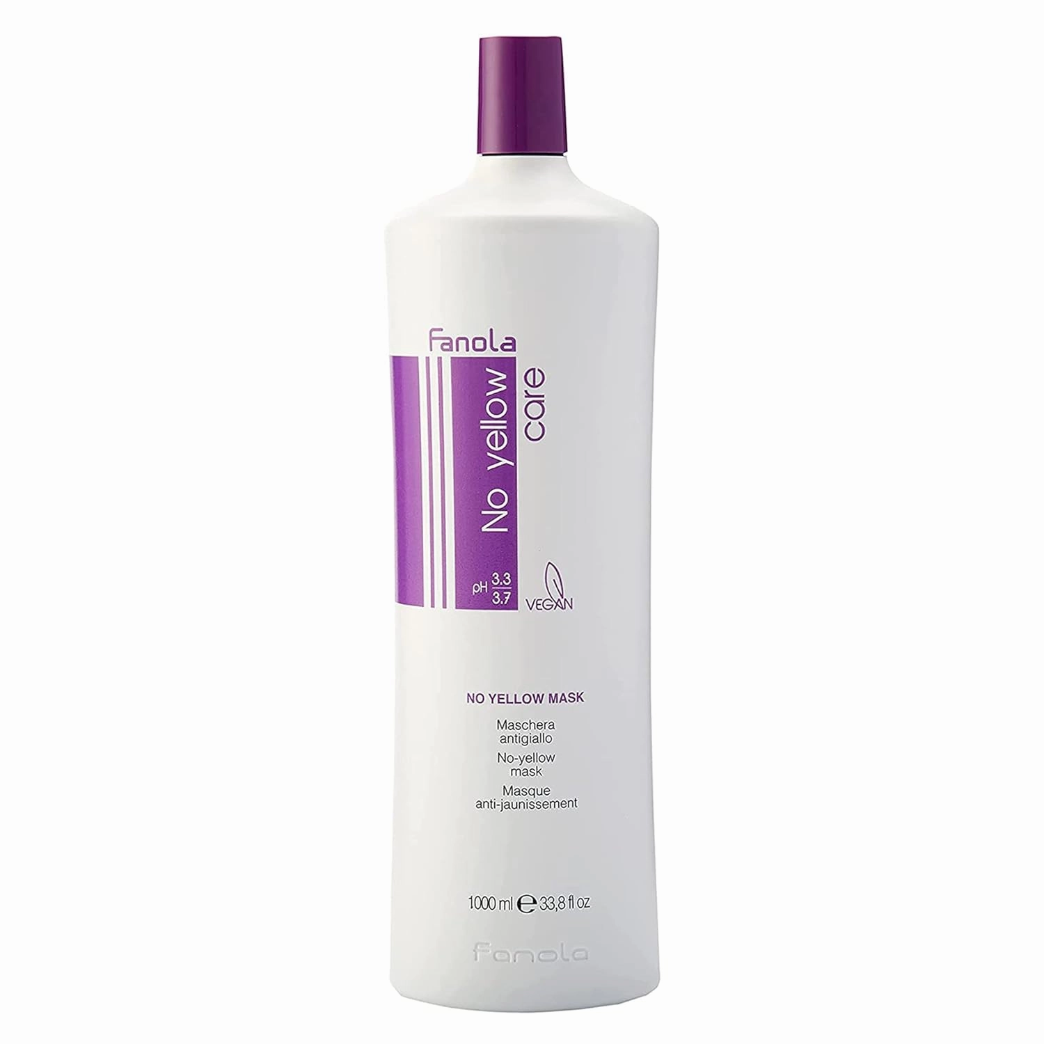 Fanola No Yellow Purple Mask - Deep Conditioning Color Depositing Toner for Blonde, Silver & Gray Hair - Removes Yellow Tones & Brassiness from Bleached & Highlighted Hair (33.8 Fl oz)