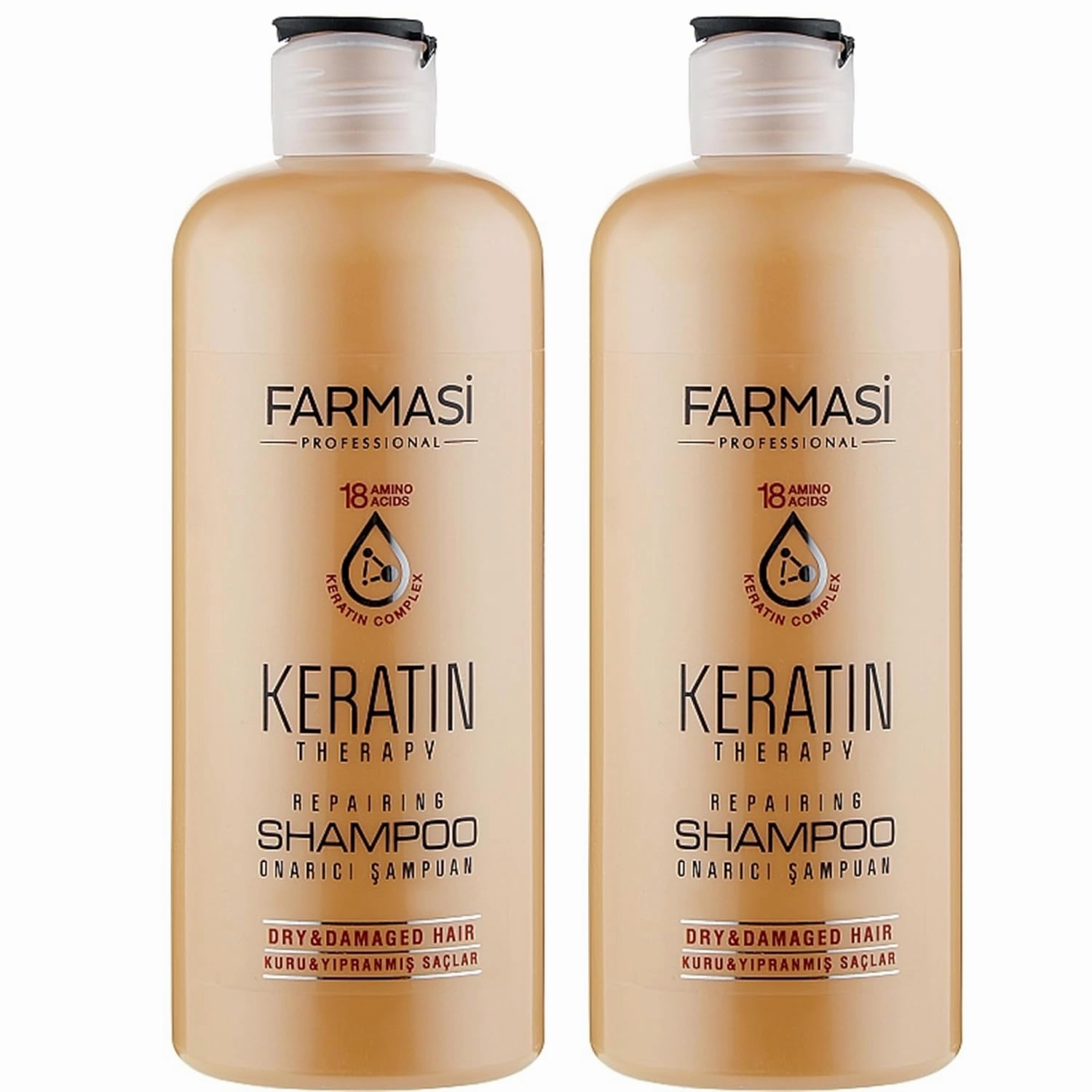 FARMASi 2-Pack Keratin Therapy Repairing Shampoo - Hair Strengthening Keratin-Enriched Damage Repair Enhanced Shine Gentle Cleansing All Hair Types Hair Care Revitalizing