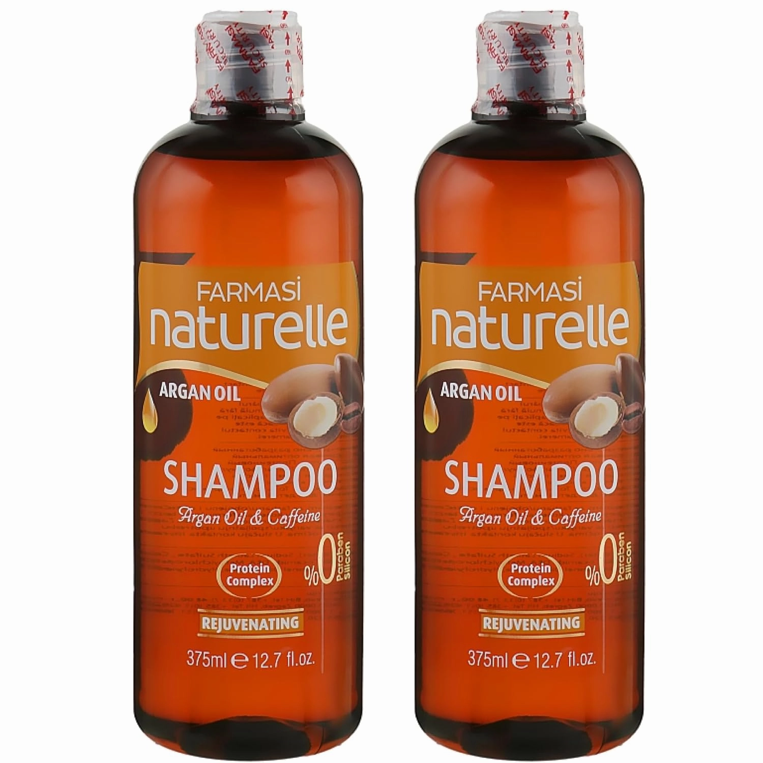 Farmasi 2-Pack Shampoo Argan Oil Caffeine - Hair Growth Nourishing Scalp Treatment Strengthening Moisturizing Healthy Hair Shine Revitalizing Thickening Hair Care Natural Ingredients
