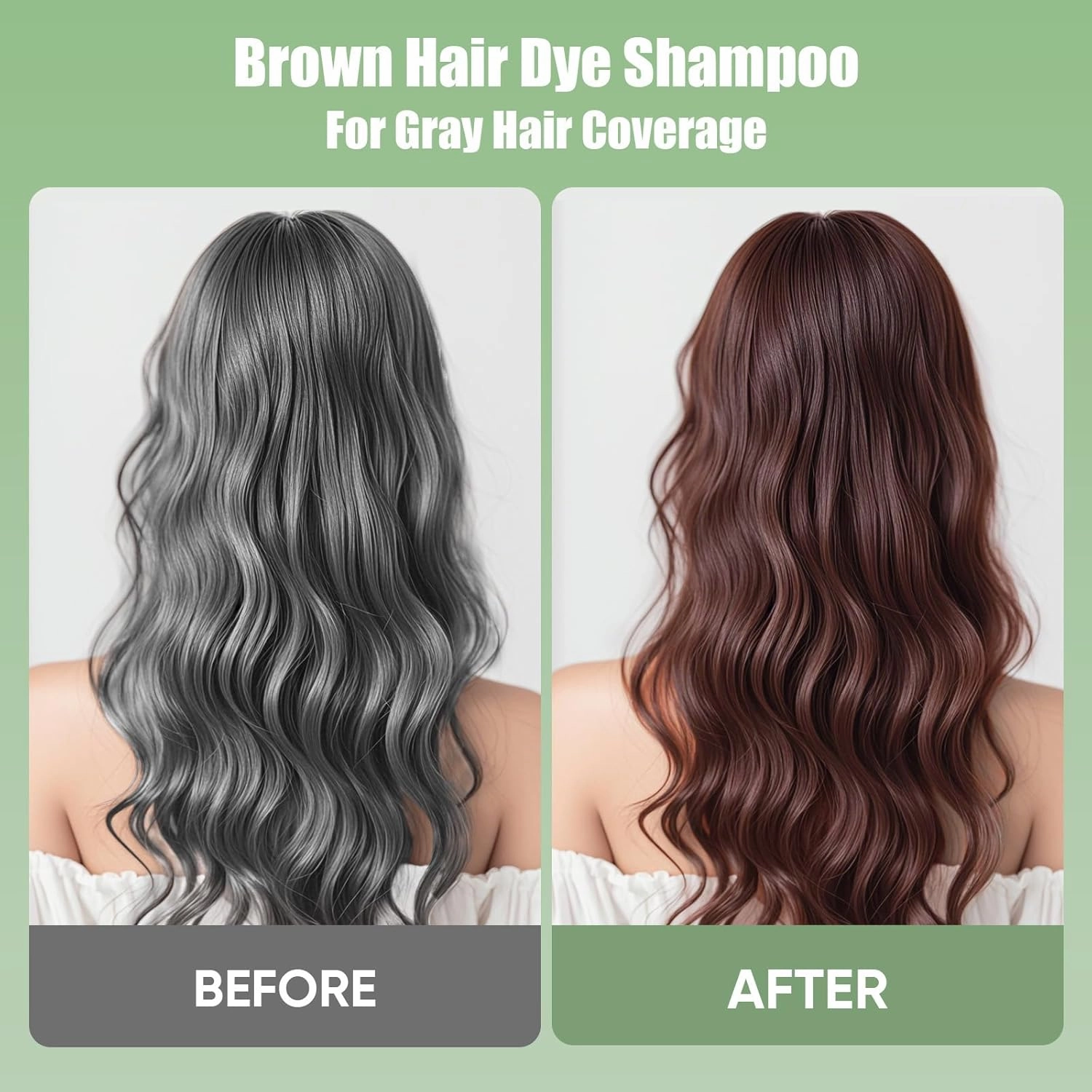 FARNDU Chestnut Brown Hair Dye Shampoo 3 in 1 with Argan Oil – 10-15 Min Gray Coverage, Natural Instant Hair Color Shampoo for Women and Men, Long-Lasting Up to 6 Months