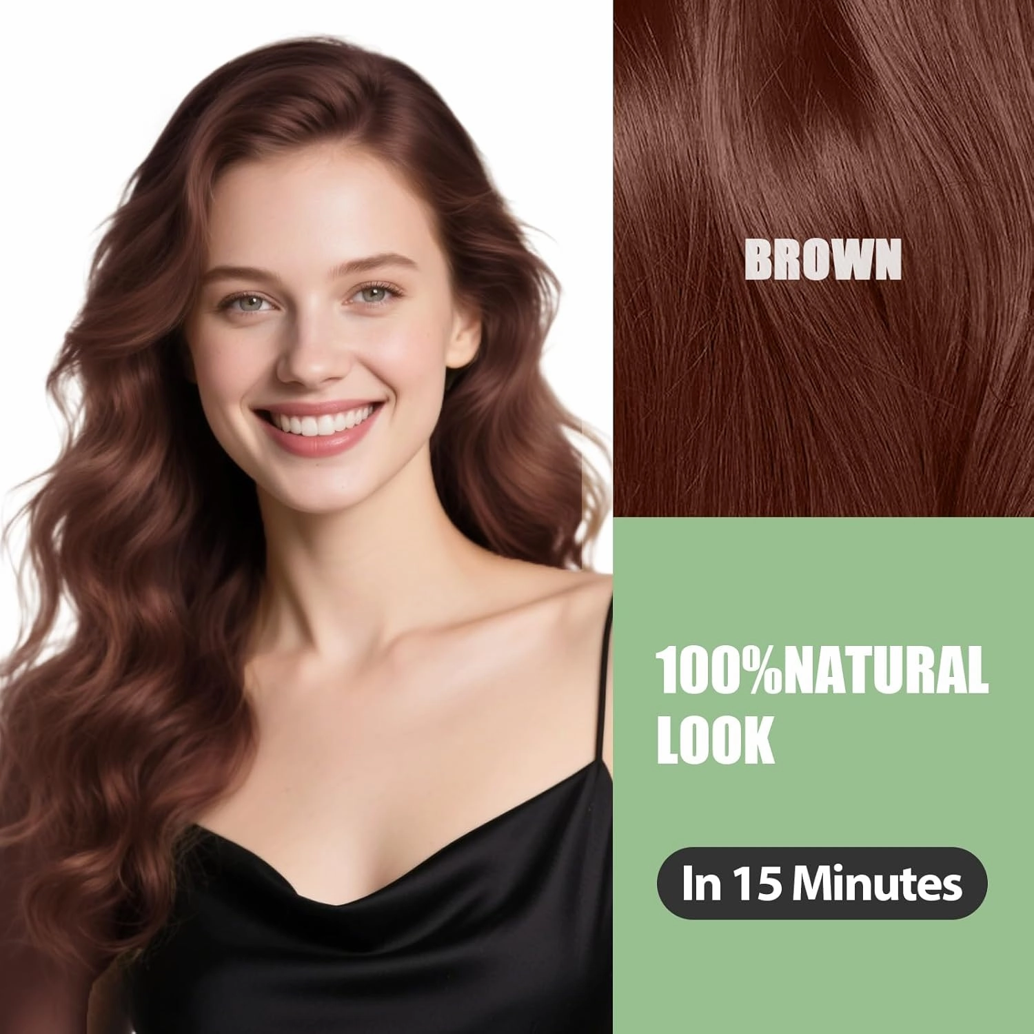 FARNDU Chestnut Brown Hair Dye Shampoo 3 in 1 with Argan Oil – 10-15 Min Gray Coverage, Natural Instant Hair Color Shampoo for Women and Men, Long-Lasting Up to 6 Months