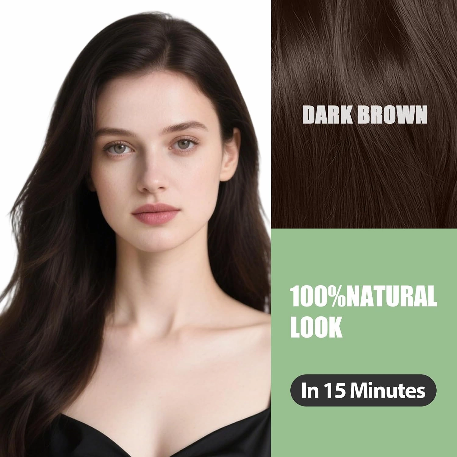 FARNDU Dark Brown Hair Dye Shampoo 3 in 1 with Argan Oil – 10-15 Min Gray Coverage, Natural Instant Hair Color Shampoo for Women and Men, Long-Lasting Up to 6 Months