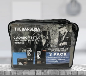 Father's Day Bundle: The Barberia 4-in-1 Shampoo Energy x 300Ml   Shaving Gel   Wax, Black
