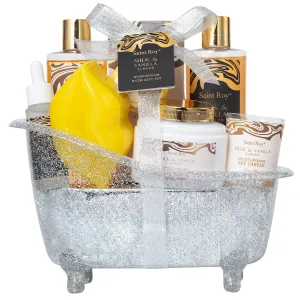 Fathers Day Gifts for Men & Dad Bath and Body Almond Milk Vanilla Spa Gifts for Women, Bath Gift Set Shower Gel, Scent Lotion, Bath Bomb Spa Gift Basket, Bath Care Set Birthday Holiday Home Spa Gifts