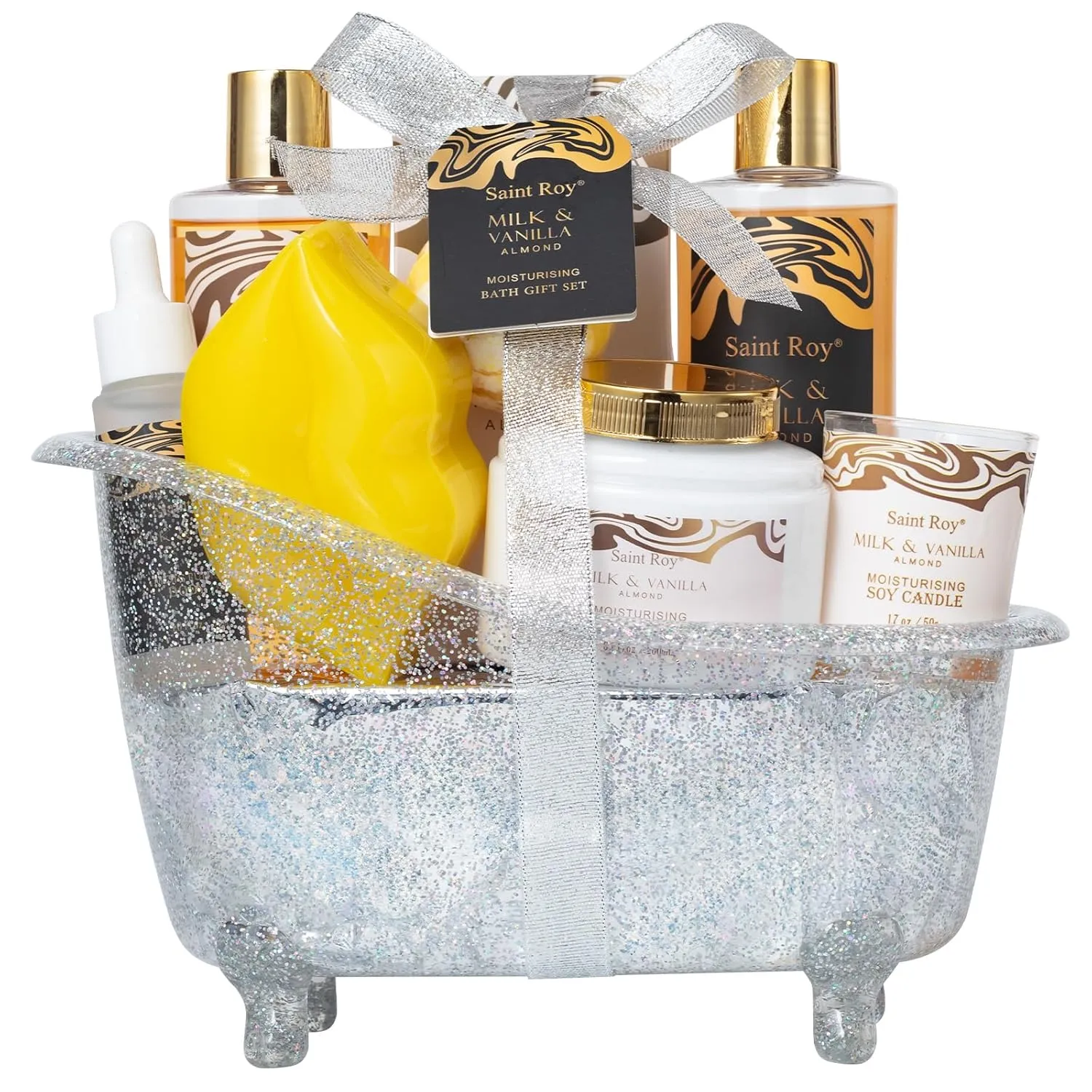 Fathers Day Gifts for Men & Dad Bath and Body Almond Milk Vanilla Spa Gifts for Women, Bath Gift Set Shower Gel, Scent Lotion, Bath Bomb Spa Gift Basket, Bath Care Set Birthday Holiday Home Spa Gifts