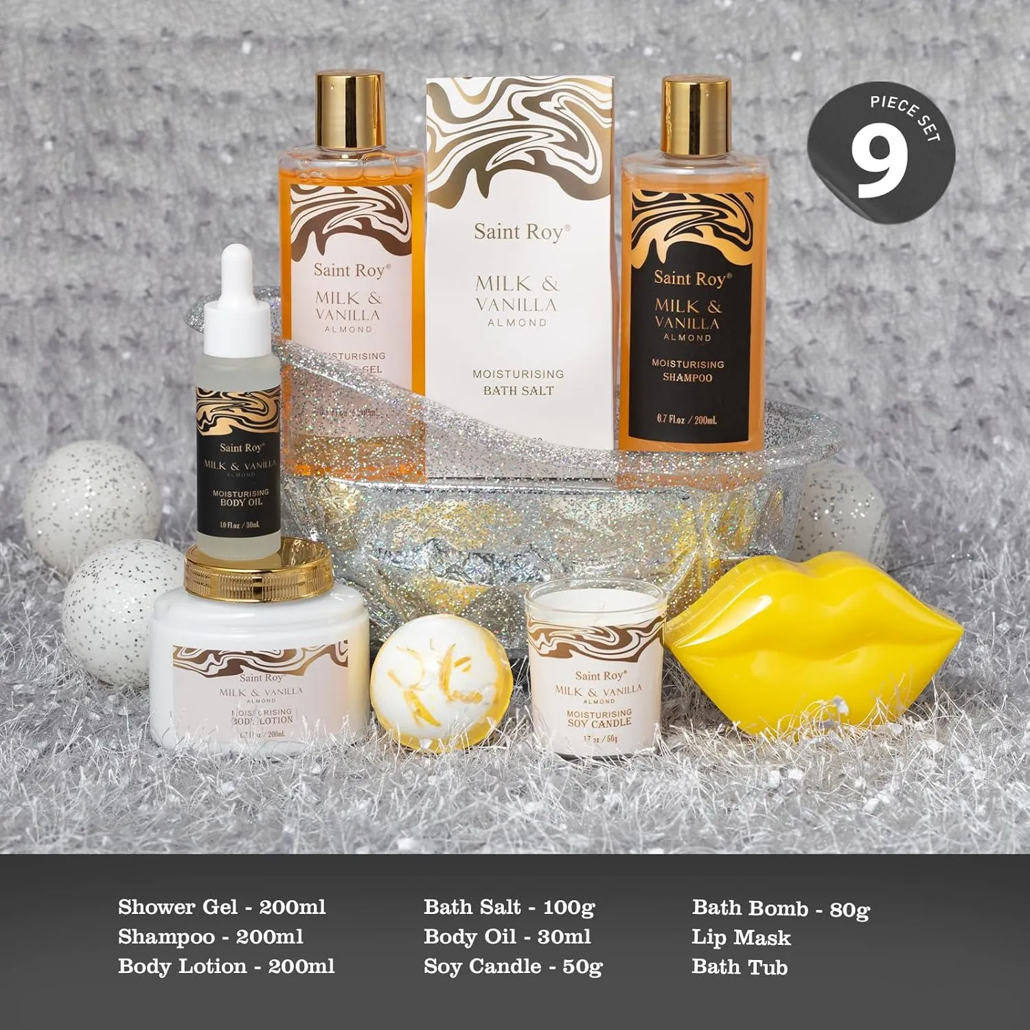 Fathers Day Gifts for Men & Dad Bath and Body Almond Milk Vanilla Spa Gifts for Women, Bath Gift Set Shower Gel, Scent Lotion, Bath Bomb Spa Gift Basket, Bath Care Set Birthday Holiday Home Spa Gifts