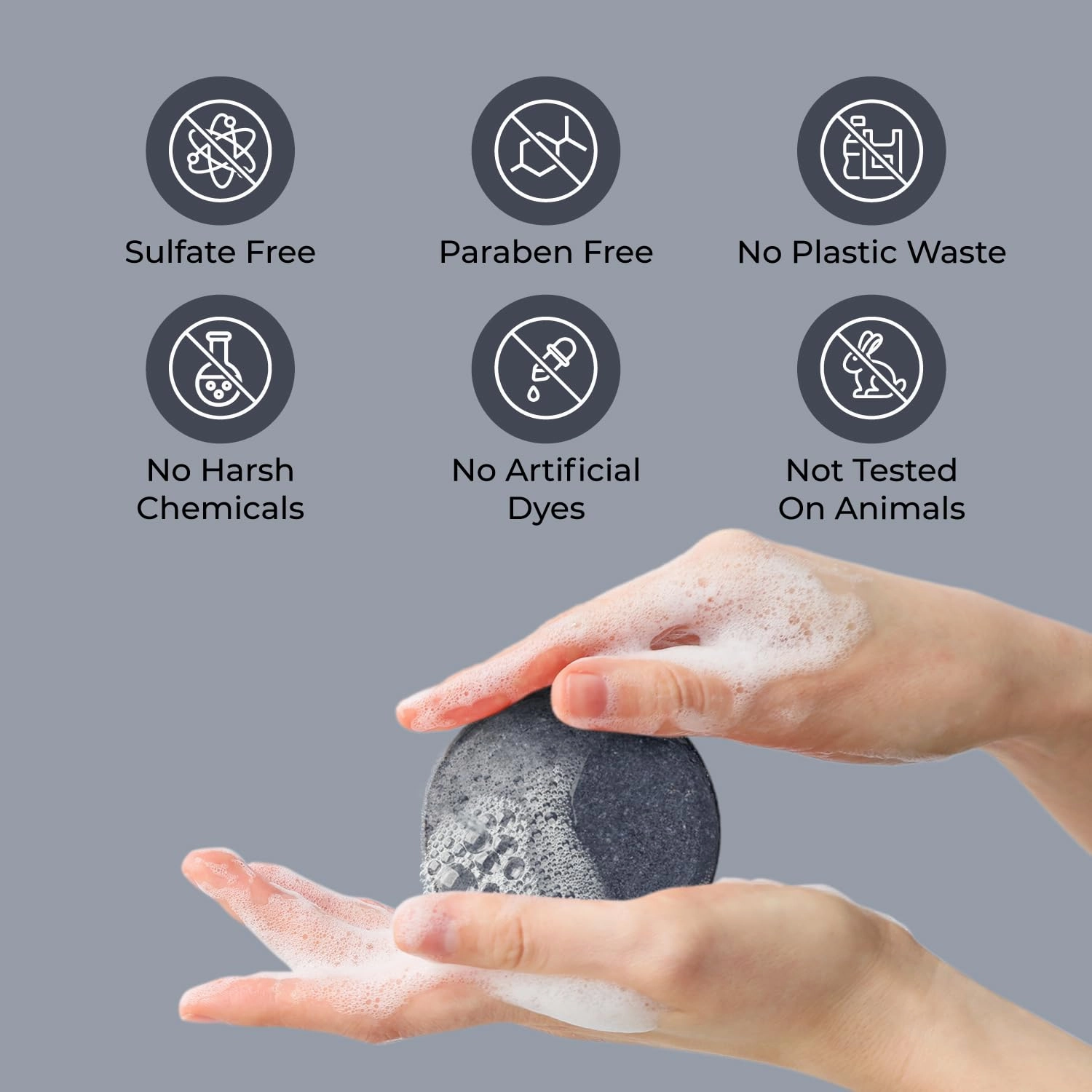 Fine Hair Shampoo Bar with Charcoal, pH Balanced Natural Vegan Organic Color Safe Solid Shampoo, Sulphate Free, Reset, 3 oz