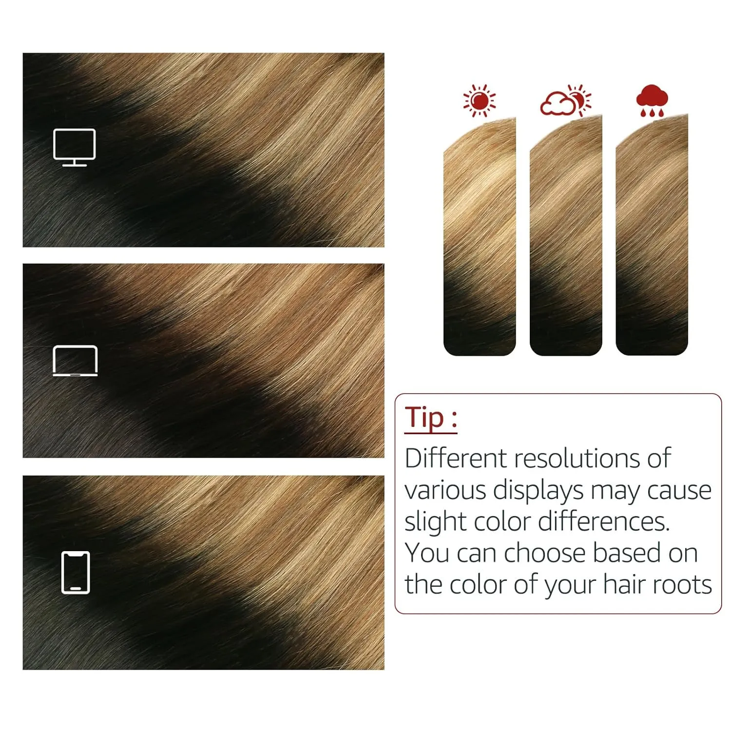 Fish Line Hair Extensions Natural Black to Chocolate Brown and Caramel Blonde Extensions Invisible Wire Hair Real Human Hair Straight 14inch 70g Hair Extensions(#1B/4/27-14inch)