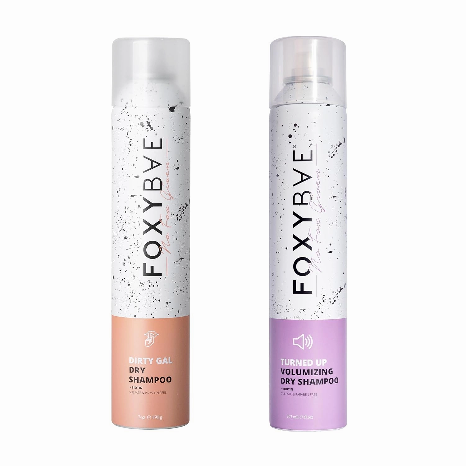 FoxyBae Dry Shampoo Duo Kit - with Biotin - Dirty Gal and Turned Up - Refreshes, Volumizing, Absorbs Oil - for All Hair Types - 2 x 7 Fl Oz