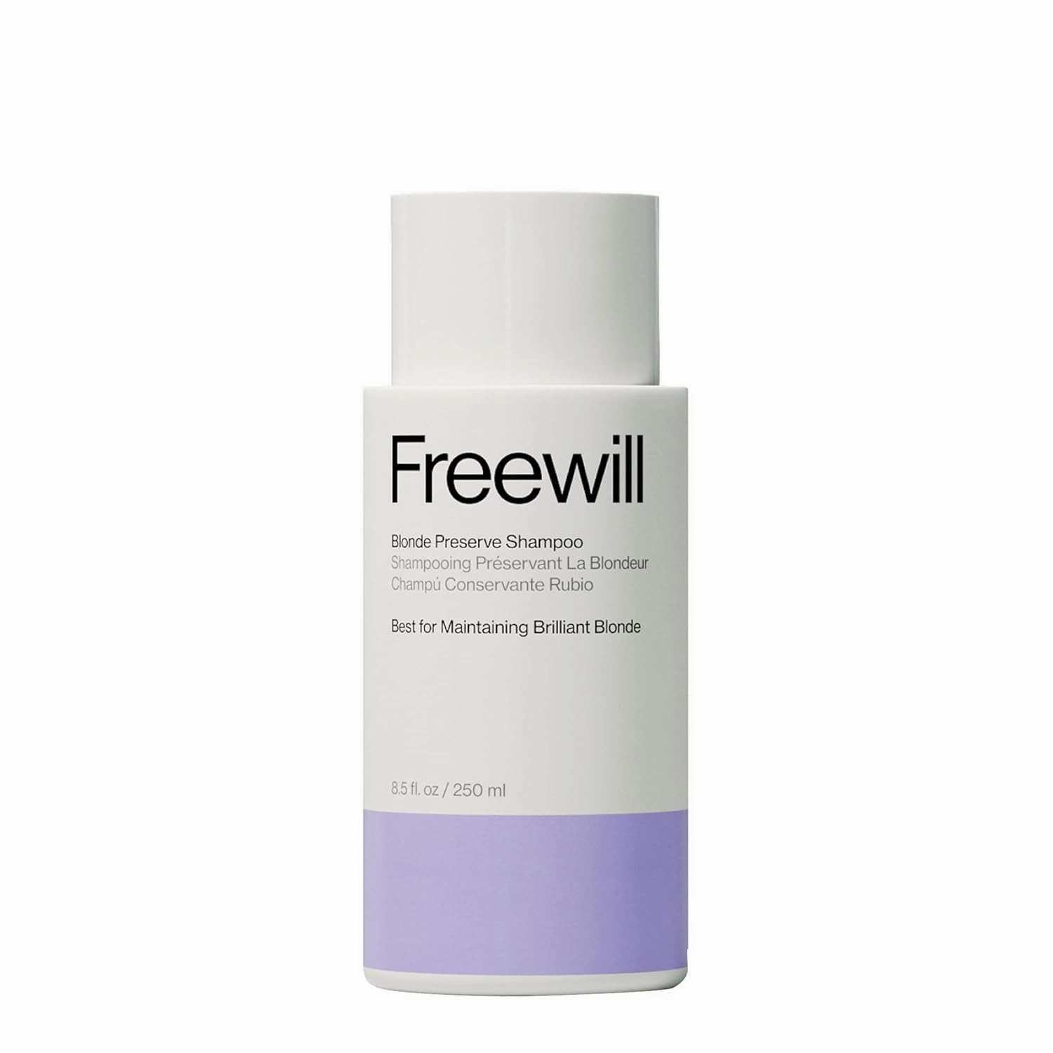 Freewill Blonde Preserve Purple Shampoo for Blonde, Silver & Gray Hair, Sulfate-Free Brassiness Neutralizer, Boosts Shine & Enhances Color, 8.5 oz