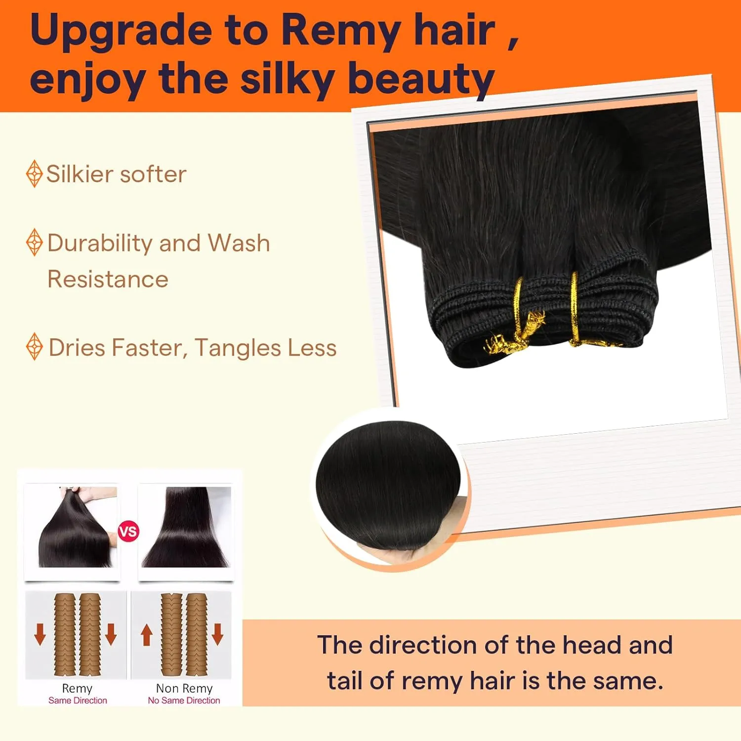 Full Shine Sew In Hair Extensions Real Human Hair Natural Black Sew In Extensions Long Straight Color Off Black Double Weft Extensions Remy Human Hair Bundles 22 Inch Human Hair Sew In 105G
