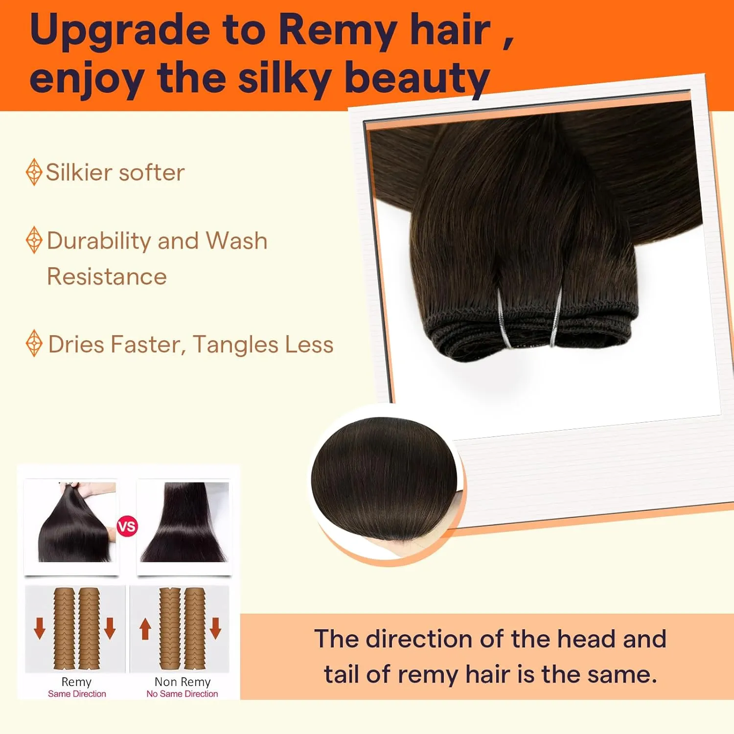 Full Shine Straight Remy Hair Weft Extensions Sew In Weft Hair Extensions Full Head Double Weft Hair Color 2 Darkest Brown Weft Human Hair Bundles 105 Grams 18 Inch Sew In Extensions Soft Hair