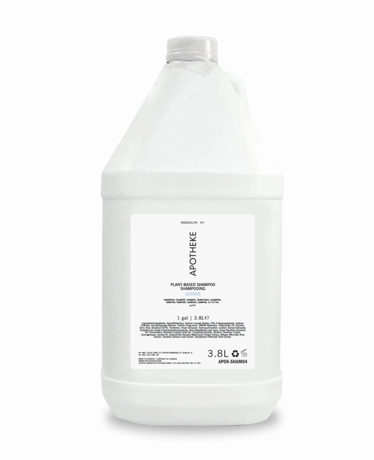 Fuzzion Apothekee Canvas Plant Based Shampoo - Gallon