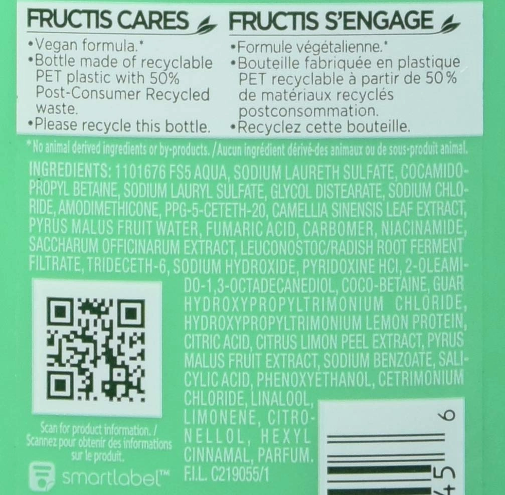 Garnier Fructis Grow Strong Shampoo, 33.8 Fl Oz, 1 Count (Packaging May Vary) (Pack of 2)