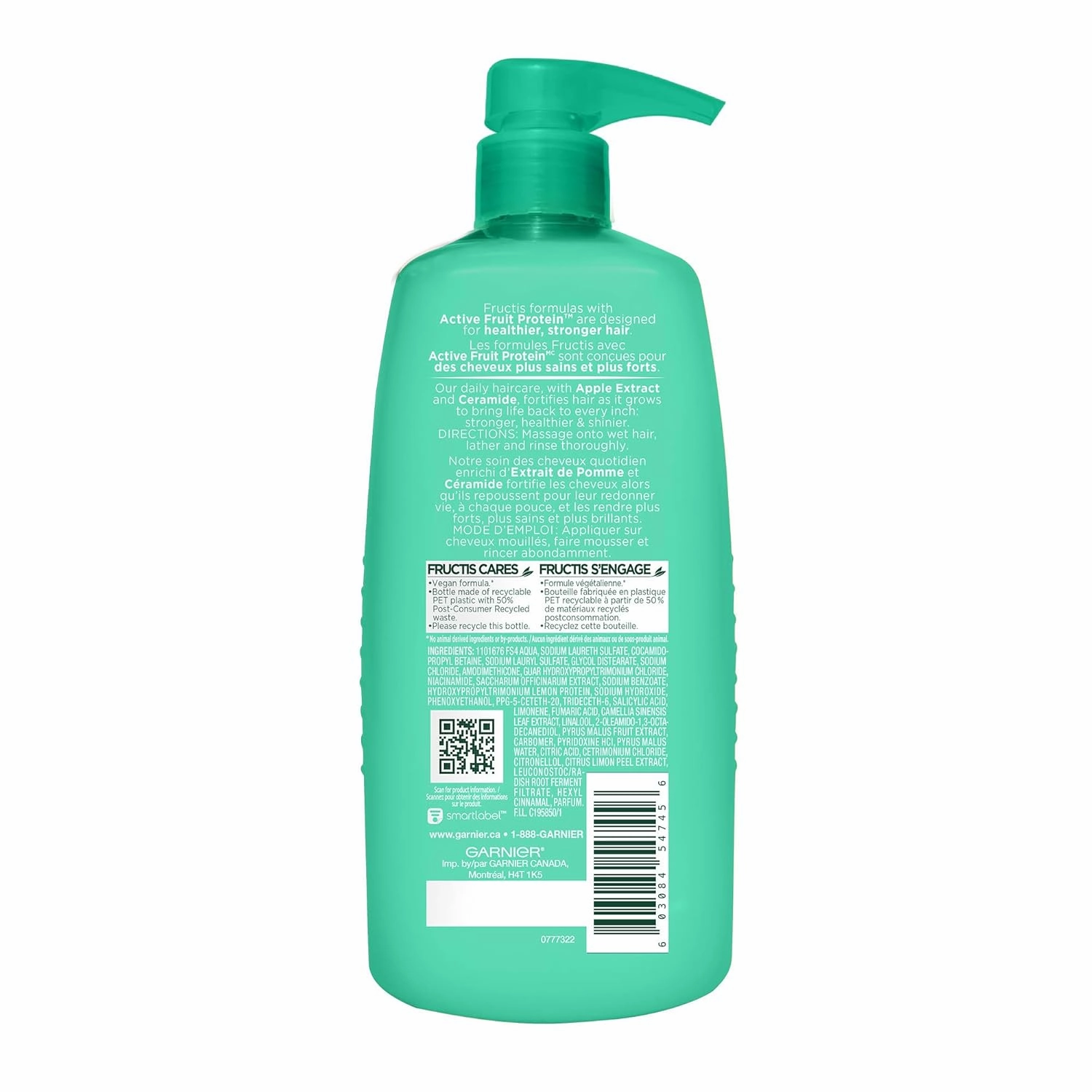 Garnier Fructis Grow Strong Shampoo, 33.8 Fl Oz, 1 Count (Packaging May Vary) (Pack of 2)