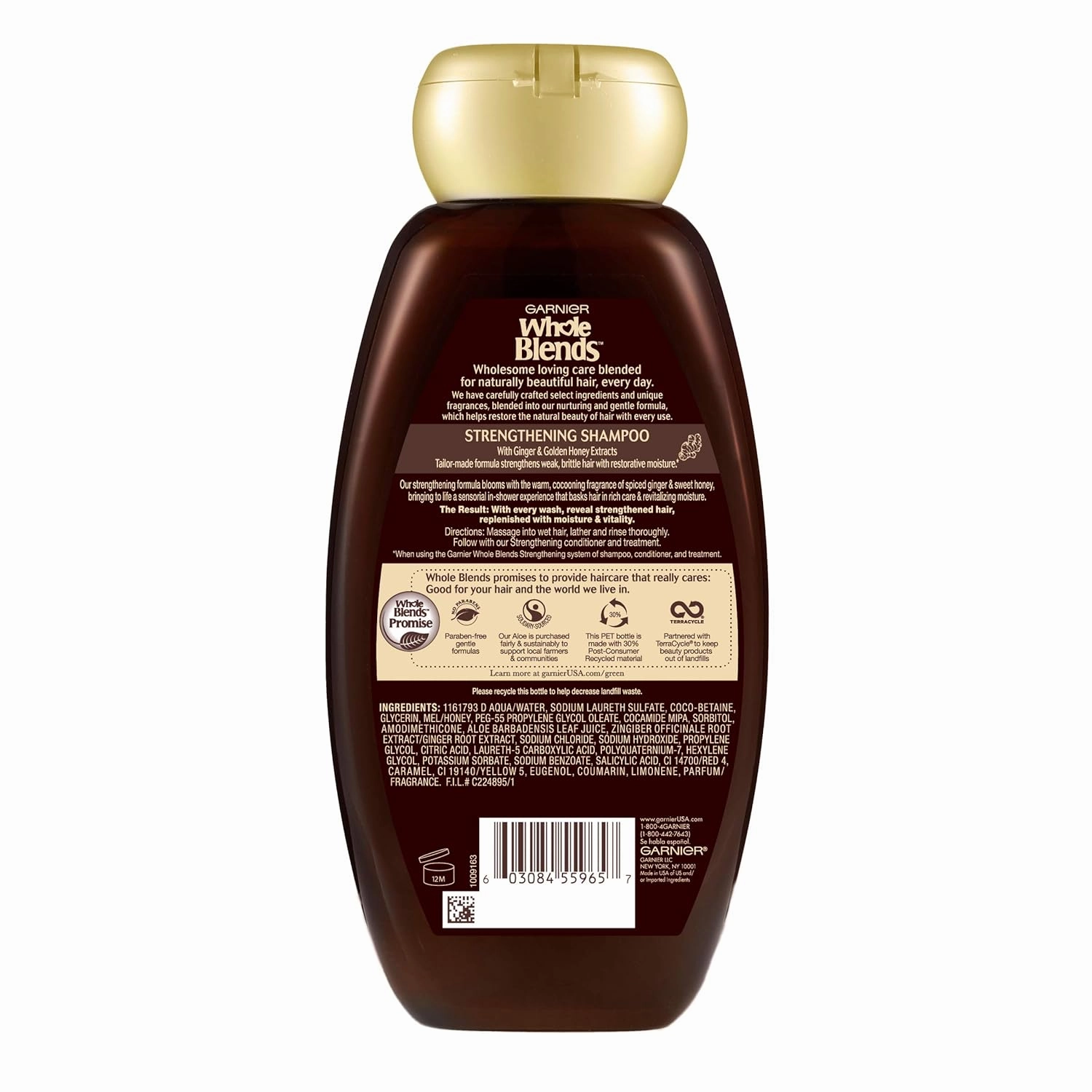 Garnier Hair Care Whole Blends Strengthening Ginger Recovery Shampoo, 12.5 Fluid Ounce