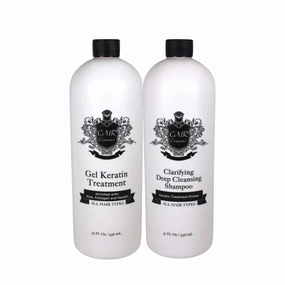 Gel Keratin Hair Care Kit with Clarifying Shampoo - Deep Cleansing, Frizz Control, Nourishing Formula for All Hair Types - Enhances Smoothness, Suitable for Men and Women