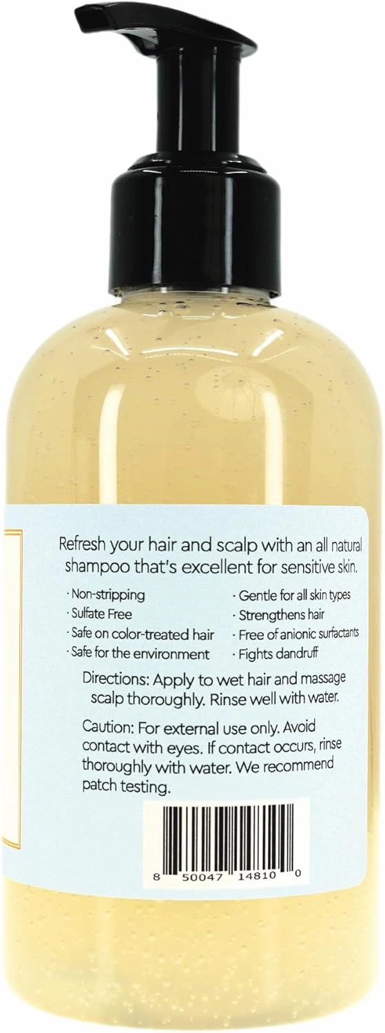 Gentle Shampoo for Sensitive Skin – Aloe Vera, Coconut Cleanser, Sulfate-Free, pH-balanced and Safe for Color-Treated Hair (8 fl oz)