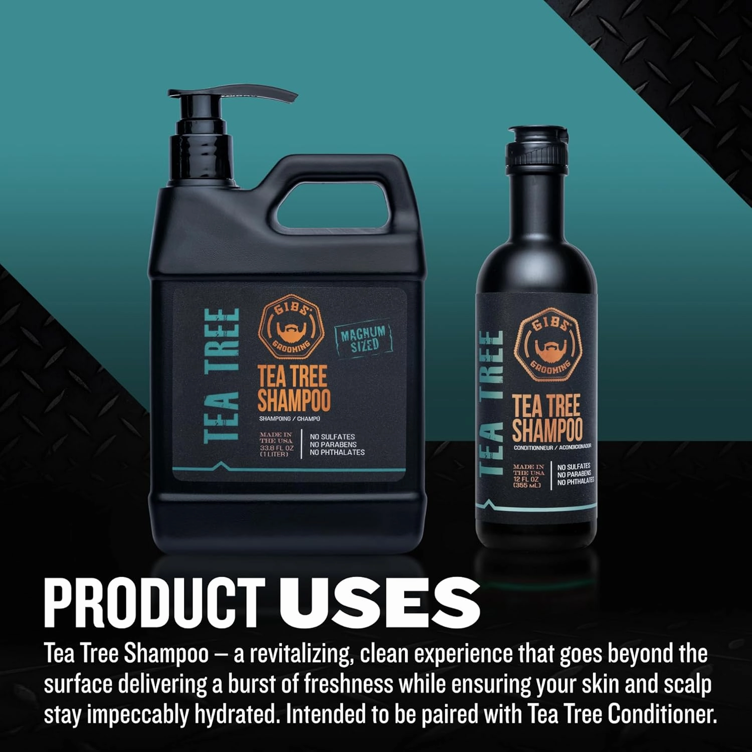 GIBS Grooming Tea Tree Shampoo - Sulfate and Paraben Free
