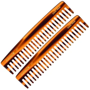 Giorgio G47 Hair Comb, Detangling wide tooth comb for Thick Curly Wavy Hair. Long Hair Detangler Comb For Wet and Dry Hair. Handmade, Extra Wide Tooth Comb Saw-Cut, Hand Polished, Tortoise Shell (6")