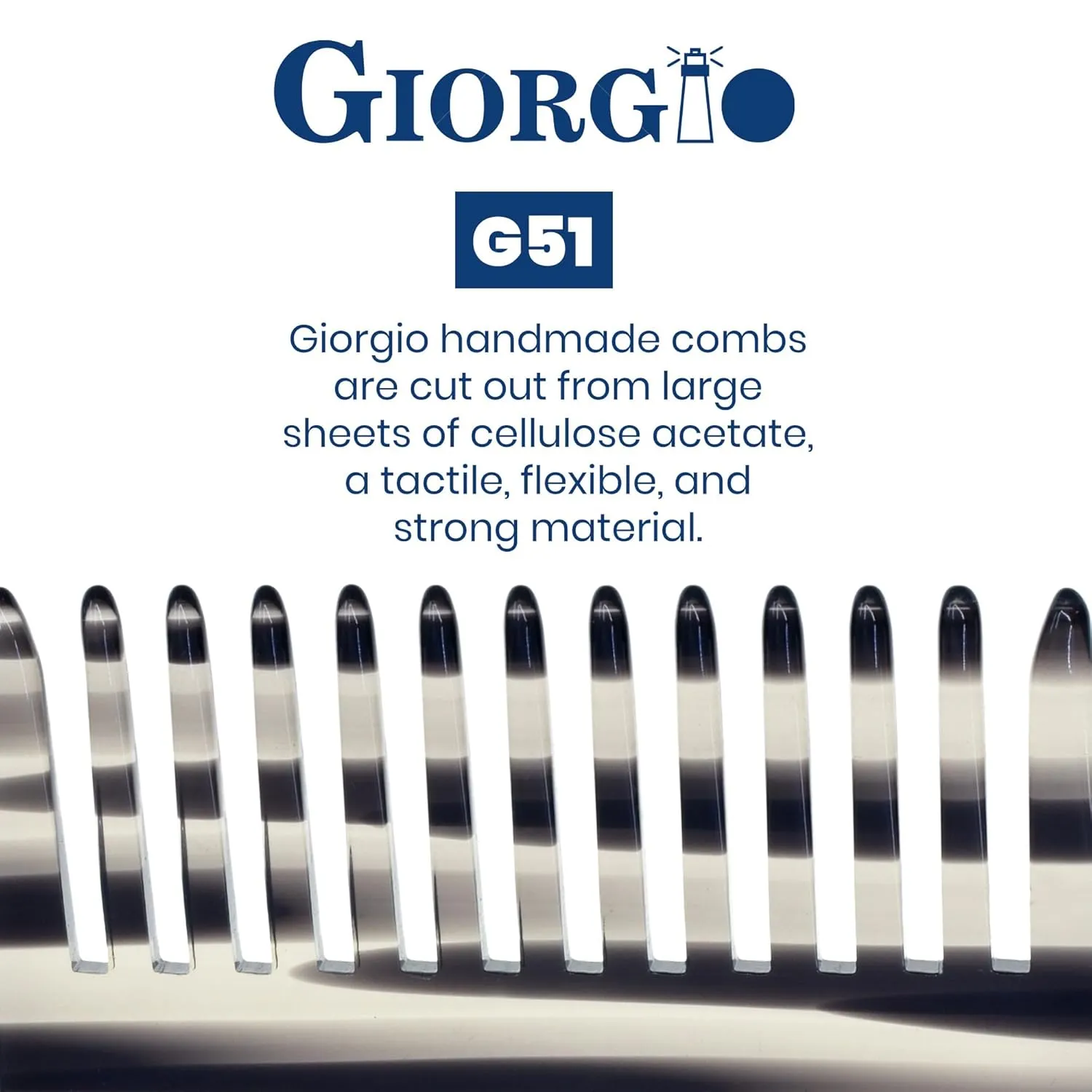 Giorgio G51 Graphite Small Travel Purse Hair Detangling Comb, Wide Teeth Pocket Comb for Thick Curly Wavy Hair. Hair Detangler Comb For Wet and Dry Everyday Care Handmade of Cellulose, Saw-Cut Hand Polished (2 Pack)