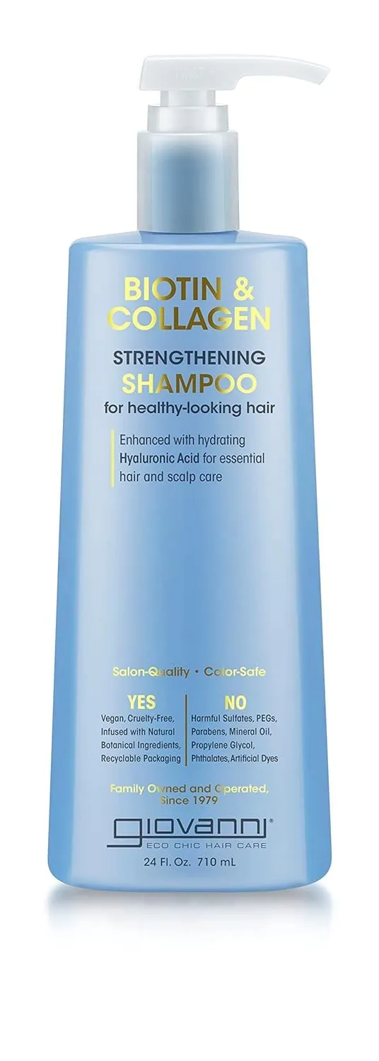 GIOVANNI Biotin & Collagen Shampoo - Strengthening Shampoo, Vegan, Cruelty-Free, Infused with Natural Botanical Ingredients, Salon-Quality, Color-Safe, For Healthy-Looking Hair - 24 Oz