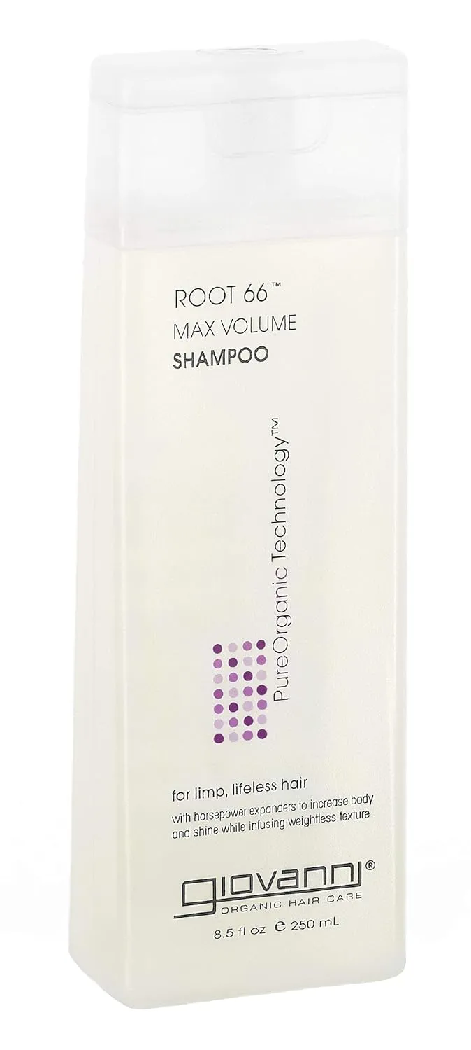 GIOVANNI Root 66 Max Volume Shampoo - For Fine Lifeless Hair, Rich in Nutrients, Volumizing Shampoo, Infused with Natural Botanical Ingredients, Helps Strengthen Hair, Color Safe - 8.5 oz