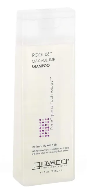 GIOVANNI Root 66 Max Volume Shampoo - For Fine Lifeless Hair, Rich in Nutrients, Volumizing Shampoo, Infused with Natural Botanical Ingredients, Helps Strengthen Hair, Color Safe - 8.5 oz