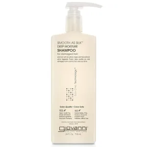 GIOVANNI Smooth as Silk Deep Moisture Shampoo - Moisturizing Shampoo for Women & Men, Cleansing and Clarifying for Soft, Smooth Hair, Salon Quality, Sulfate Free - 24 Fl Oz (Pack of 1)