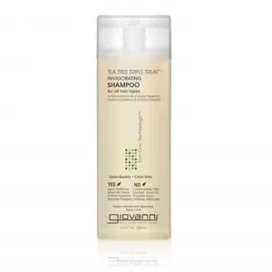 GIOVANNI Tea Tree Triple Treat Invigorating Shampoo - Cooling Peppermint, Eucalyptus & Rosemary, Helps Strengthen & Rejuvenate Hair & Scalp, Salon Quality, Paraben Free, Tea Tree Shampoo - 8.5 oz
