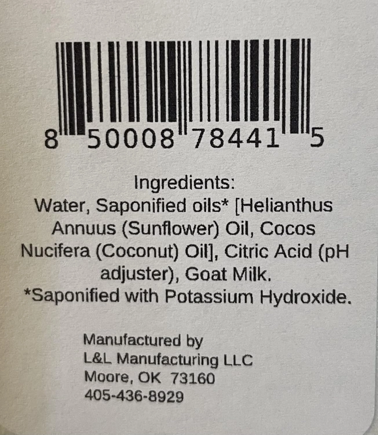 Goat Milk Unscented Pure Castile Soap Liquid for Face, Hand & Body Wash-Made in USA, All Skin Types, Dry & Sensitive Skin 16 oz