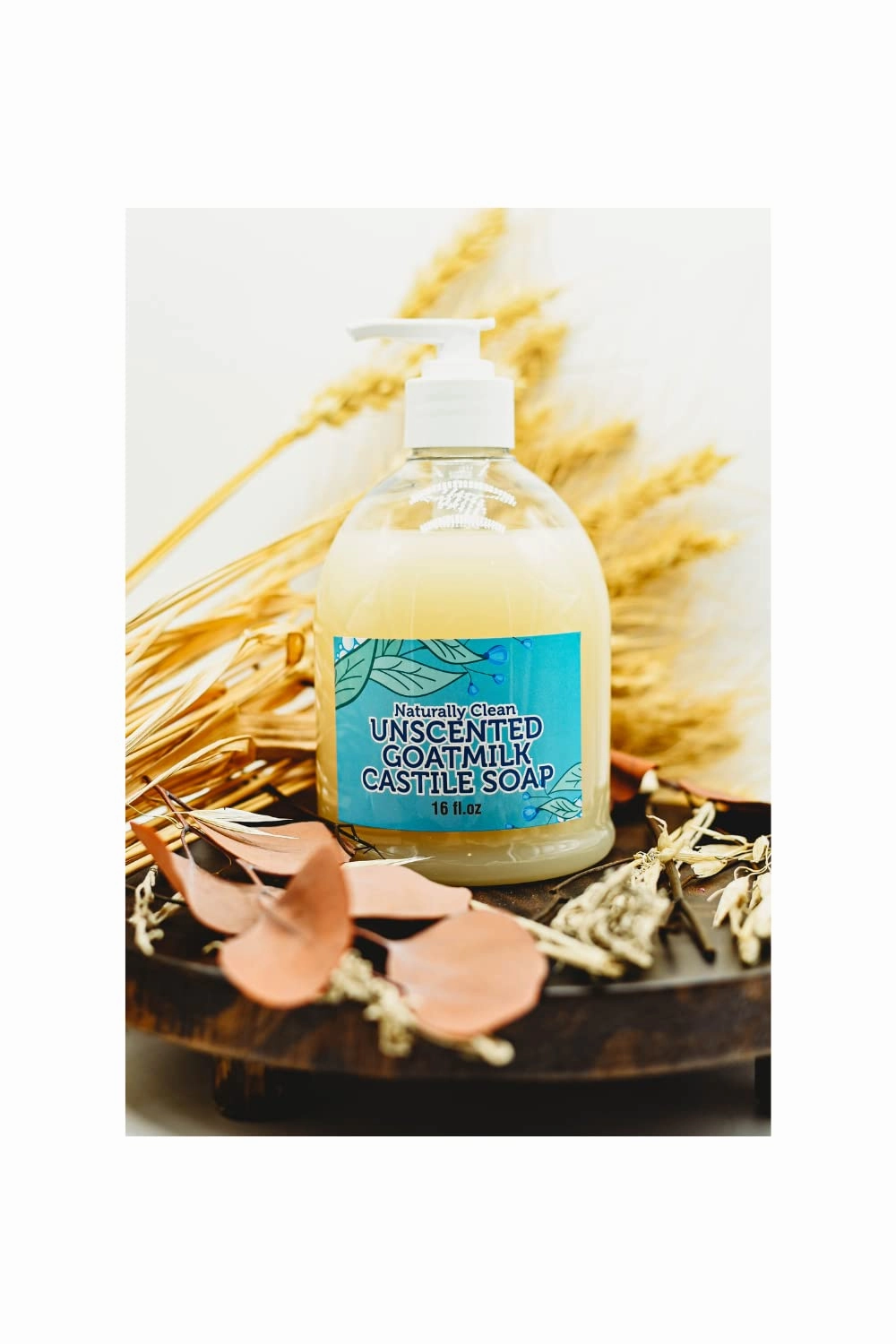 Goat Milk Unscented Pure Castile Soap Liquid for Face, Hand & Body Wash-Made in USA, All Skin Types, Dry & Sensitive Skin 16 oz