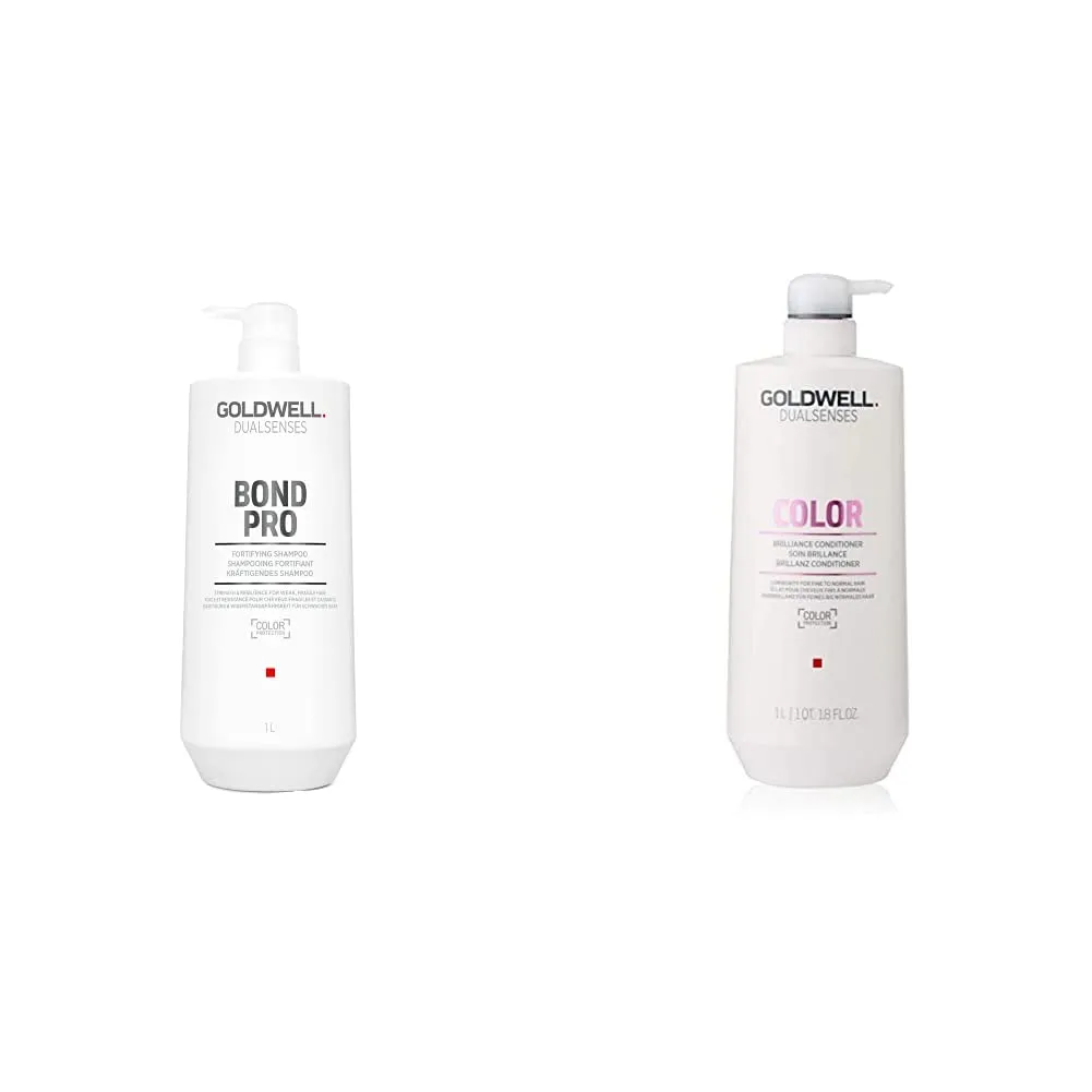 Goldwell Bond Pro Fortifying and Strengthening Shampoo and Conditioner Liter Bundle