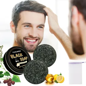 Gray Hair Reverse Bar, Black Soap for Gray Beard, Mane Grey Reverse Soap for Men Women, Natural Darkening Bar Shampoo for Hair Hydrating & Moisturizing, 1.94 Oz/Pcs, 2 Pack