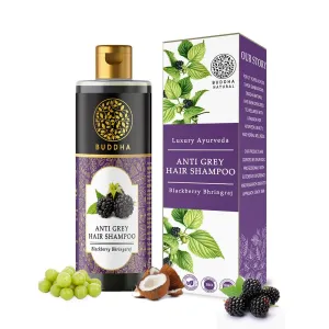 Grey Hair Shampoo - Revitaizing Hair Cleanser For Grey Hair - 100% Ayush Certified Natural - 200 Ml (200.00 Ml (Pack Of 1) Dark Purple Color)