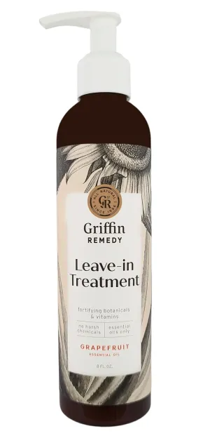 Griffin Remedy Leave-In Conditioner Treatment-Lightweight Moisture Formula to Smooth Frizz and Add Shine For All Hair Types-All Natural, Sulfate Free, Paraben Free, 8 fl oz