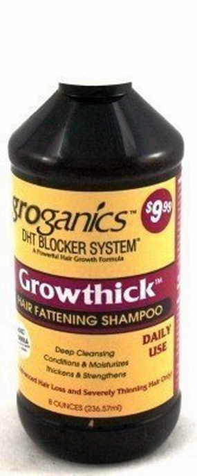 Groganic DHT growthick Shampoo 8 oz. (3-Pack) with Free Nail File