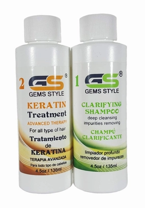 GS Brazilian Keratin Hair Smoothing Treatment - Strong Coconut - 135ml / 4.5oz Professional Blowout Hair Straightening Long Lasting - Plus FREE Clarifying Shampoo.