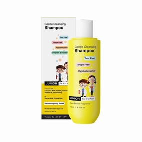 GT Junior Gentle Cleansing Shampoo For Kids from 5-12 Years | Tear-Free & Hypoallergenic pH 5.5 | Coconut Milk Protein, Almond Oil, Vitamin E & Strawberry | Vegan -250ml