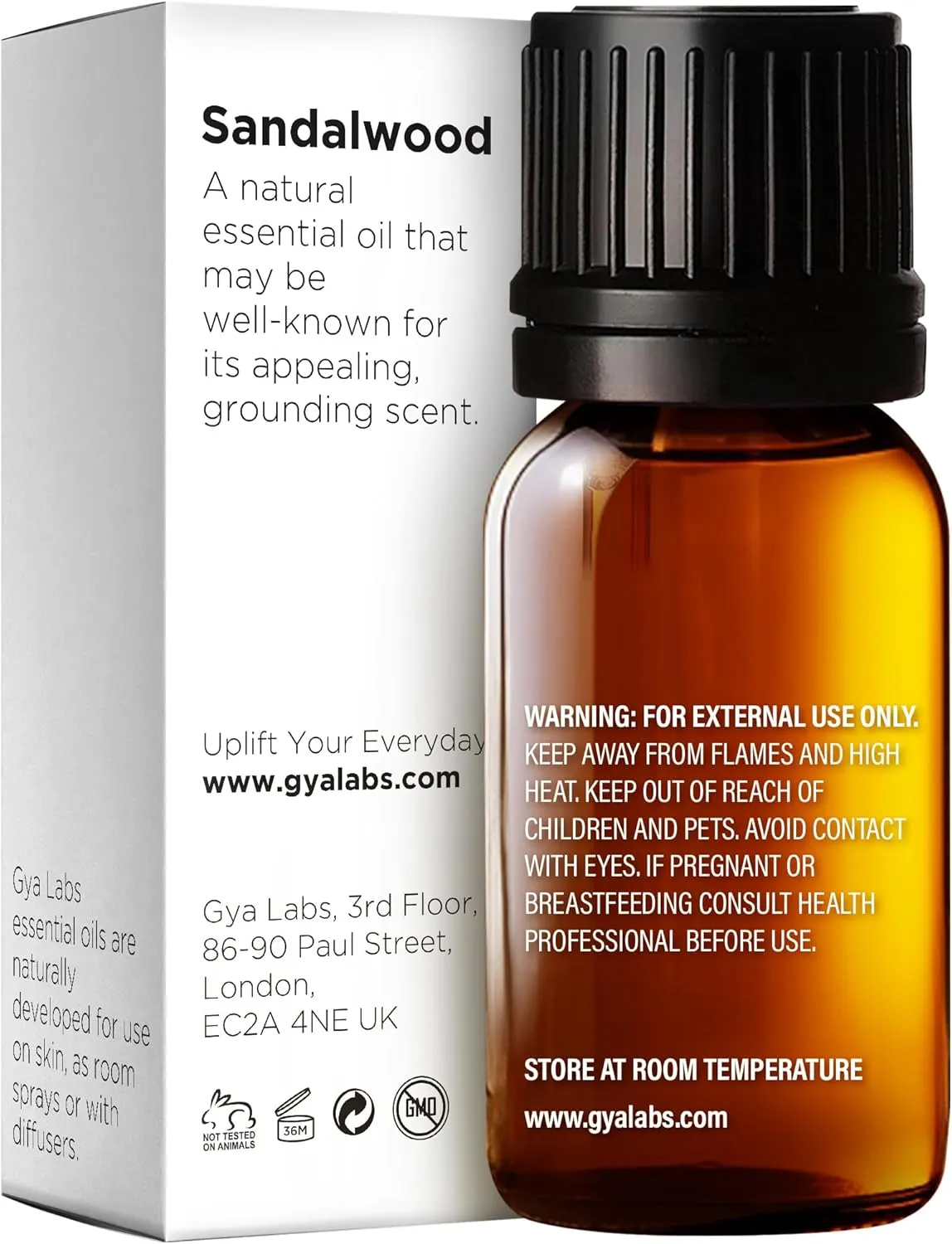 Gya Labs Sandalwood Essential Oils for Diffuser - 0.34 Fl Oz - 100% Pure Natural Sandalwood Oil for Skin, Hair, Massage Perfume & Candle Making Scent