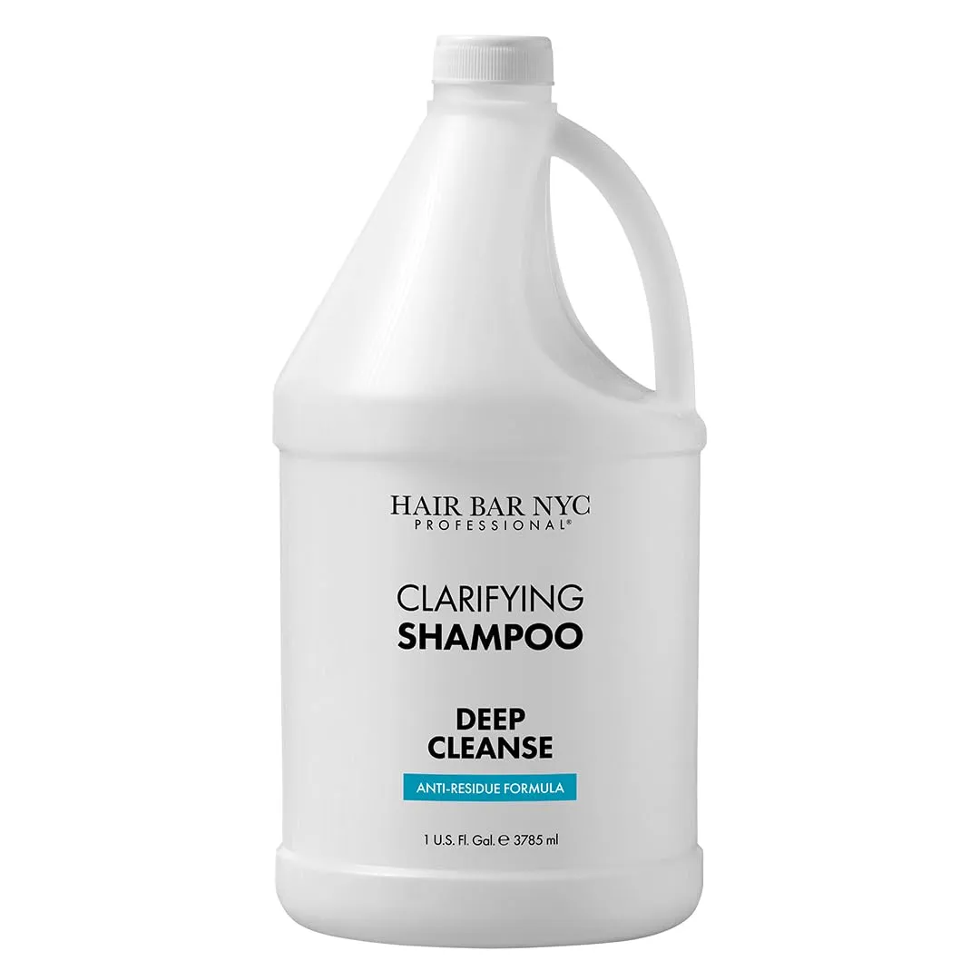 Hair Bar NYC Clarifying Anti-Residue Deep Cleansing Shampoo | Salon Quality Formula for Oily Hair & Scalp, Effectively Removes Product Buildup | 3785ml / 1 US fl gallon|Deep Cleansing