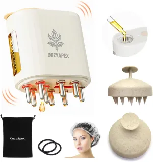 Hair Care Bundle - Hair Oil Applicator, Wheat Straw Hair Scalp Massager Shampoo Hair Brush, Hair Ties, Hairnets, Velvet Pouch for Scalp Massage, Hair Growth, and Styling Essentials