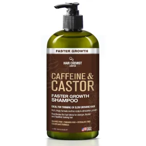 Hair Chemist Caffeine and Castor Faster Growth Shampoo 33.8 oz. - Hair Shampoo for Faster Hair Growth, Sulfate Free Shampoo
