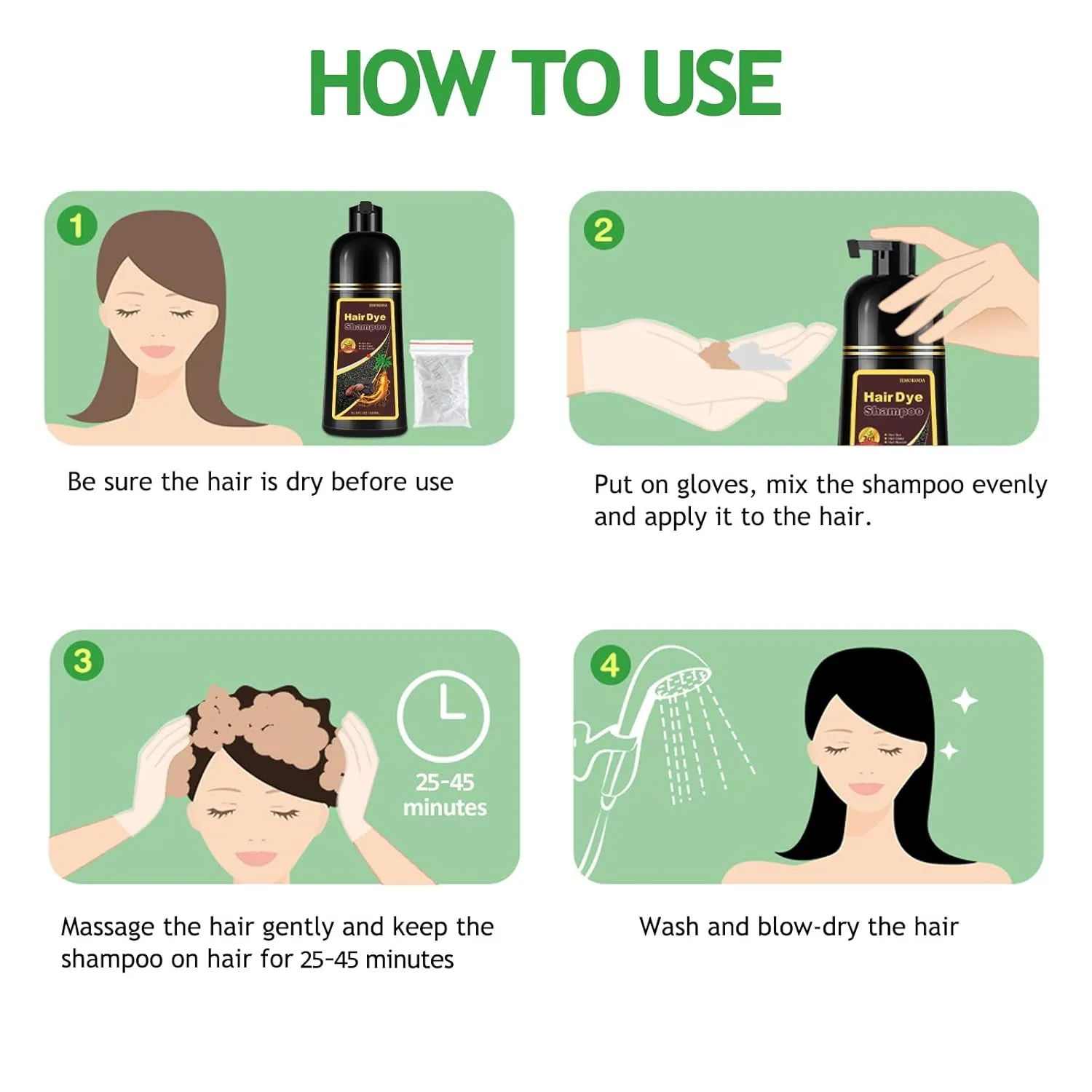 Hair Dye Shampoo 3 in 1, Blonde Brown Hair Dye 16.9 FL Oz, Hair Shampoo, Semi-Permanent Hair Color Shampoo, Lasts 30 Days (Blonde Brown)