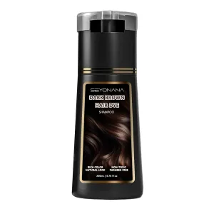 Hair Dye Shampoo, Instant Gray Coverage & Natural Color for Women/Men, Long-Lasting & Gentle Formula (Dark Brown)