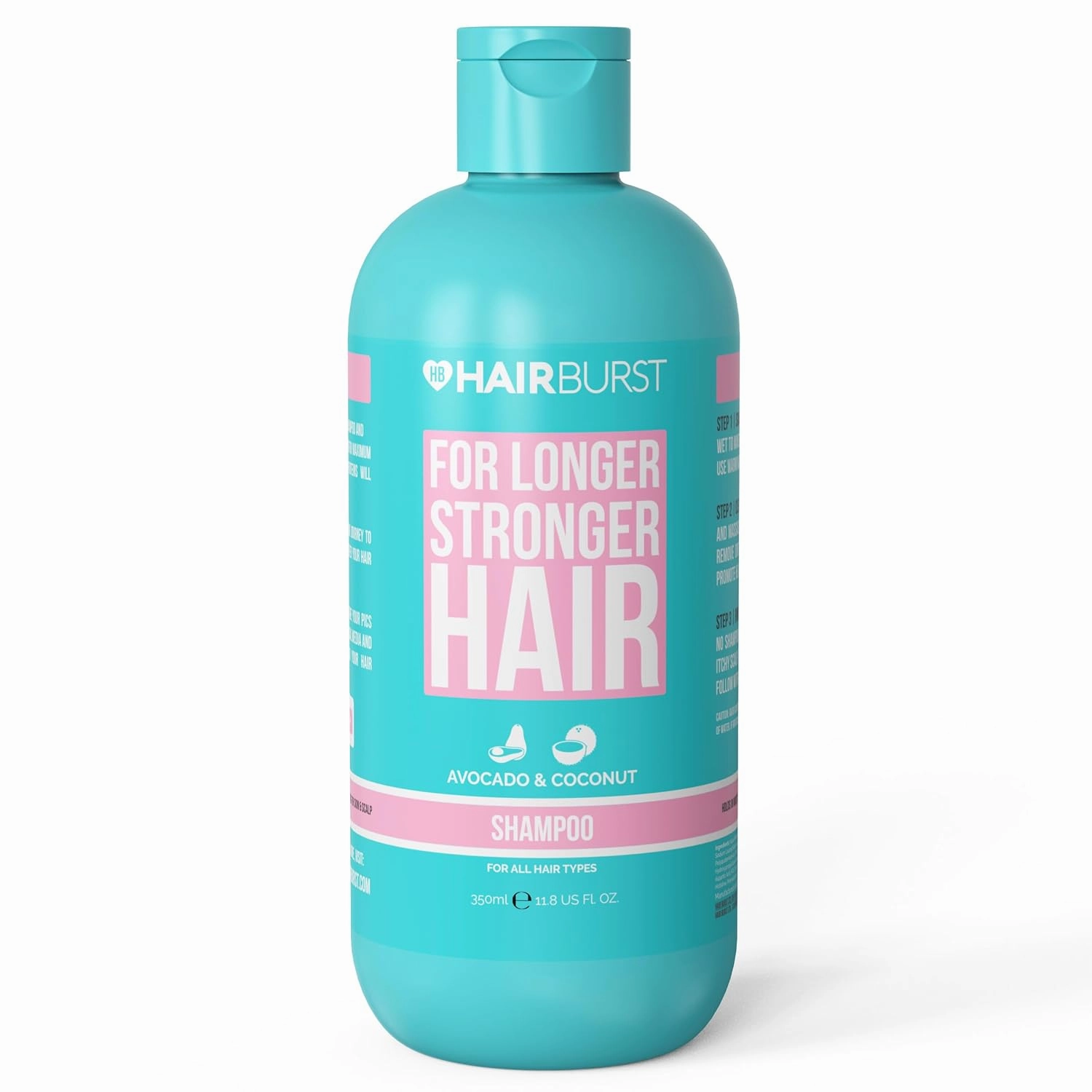 HAIR BURST Hair Growth Shampoo For Woman — Reduces Hair Loss - Strengthens Growth, Contains No SLS and Parabens, Coconut and Avocado Aroma, New Bigger Bottles 11.8 FL. OZ