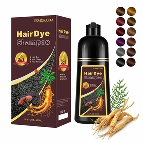 Hair Dye Shampoo 3 in 1, 100% Gray Reducing, Instant Hair Color for Gray Hair Coverage, Natural Shampoo Hair Dye for Women & Men Dark Wine Red Burgundy, Easy To Use & Lasts 3-4 Weeks, 500 ml