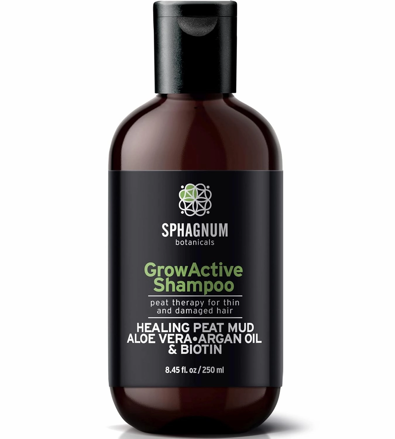 Hair Growth Shampoo - with Argan Oil and Fulvic Acid from Natural Nordic Peat Mud - No SLS, Parabens, Sulfate-Free - Biotin and Aloe Vera Treatment for Thinning and Damaged Hair