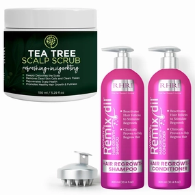 Hair Growth Shampoo and Conditioner   Tea Tree Scalp Scrub Hair Regrowth Treatment | Strengthening, Thickening & Soothing Formula for Healthy, Vibrant Hair
